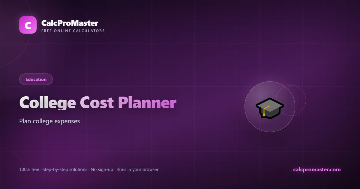 College Cost Planner calculator — free online tool
