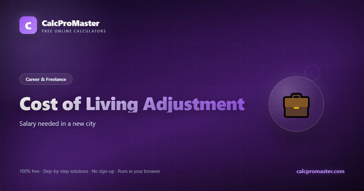 Cost of Living Adjustment calculator — free online tool