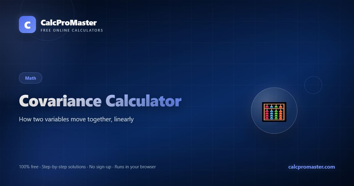 Covariance Calculator calculator — free online tool