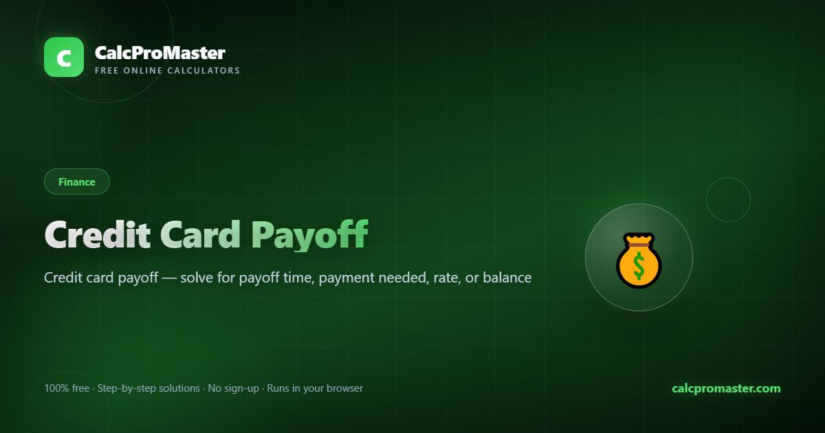 Credit Card Payoff calculator — free online tool