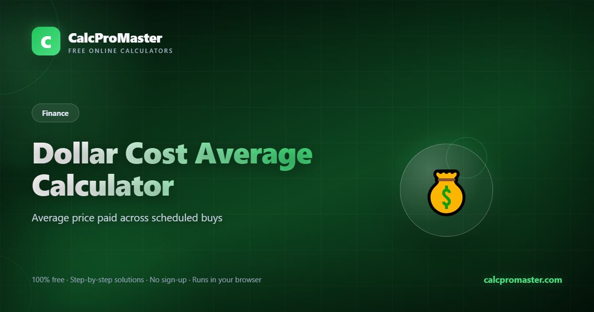 Dollar Cost Average Calculator calculator — free online tool