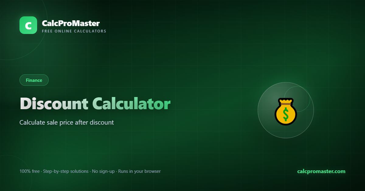 Discount Calculator calculator — free online tool