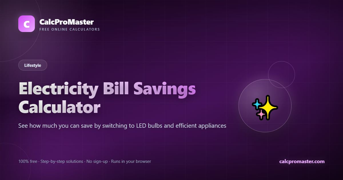 Electricity Bill Savings Calculator calculator — free online tool
