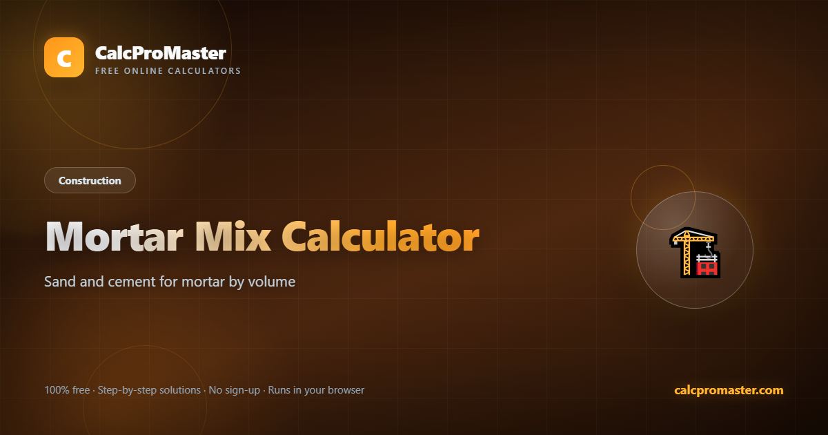 Mortar Mix Calculator calculator — free online tool