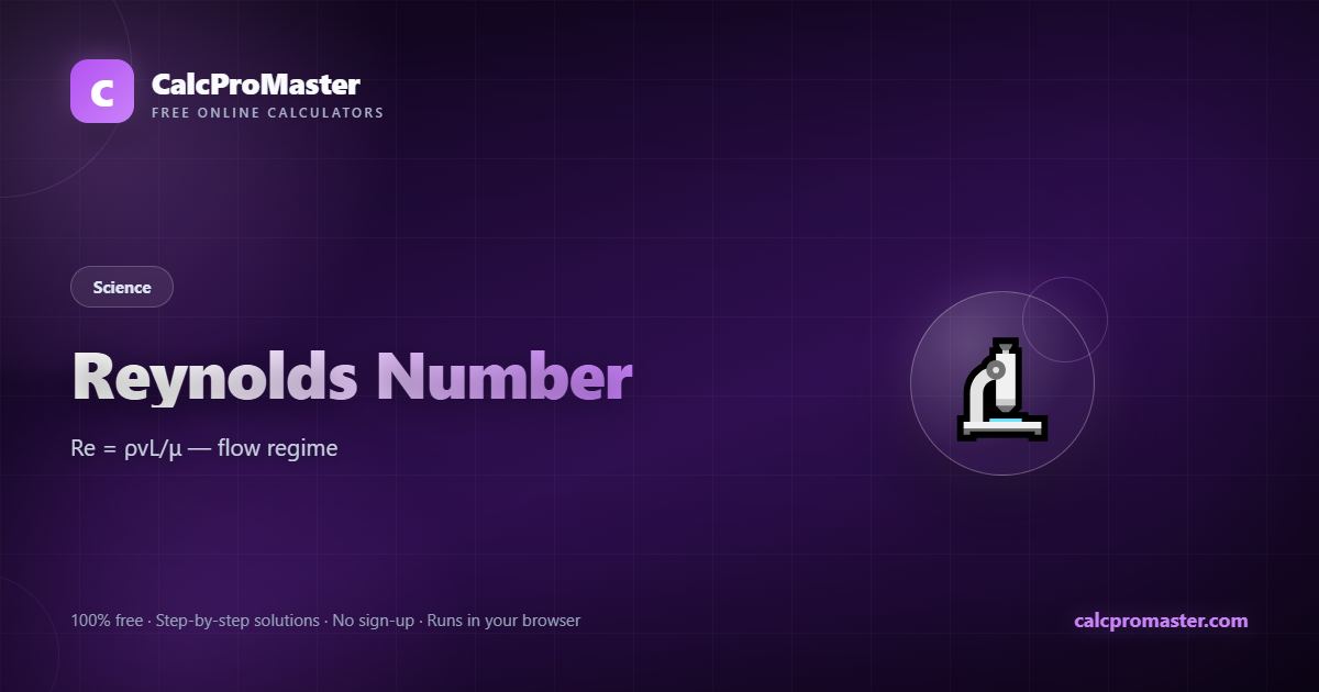 Reynolds Number calculator — free online tool